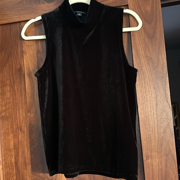 J.Crew black stretch velvet sleeveless turtleneck - Picture 1 of 4